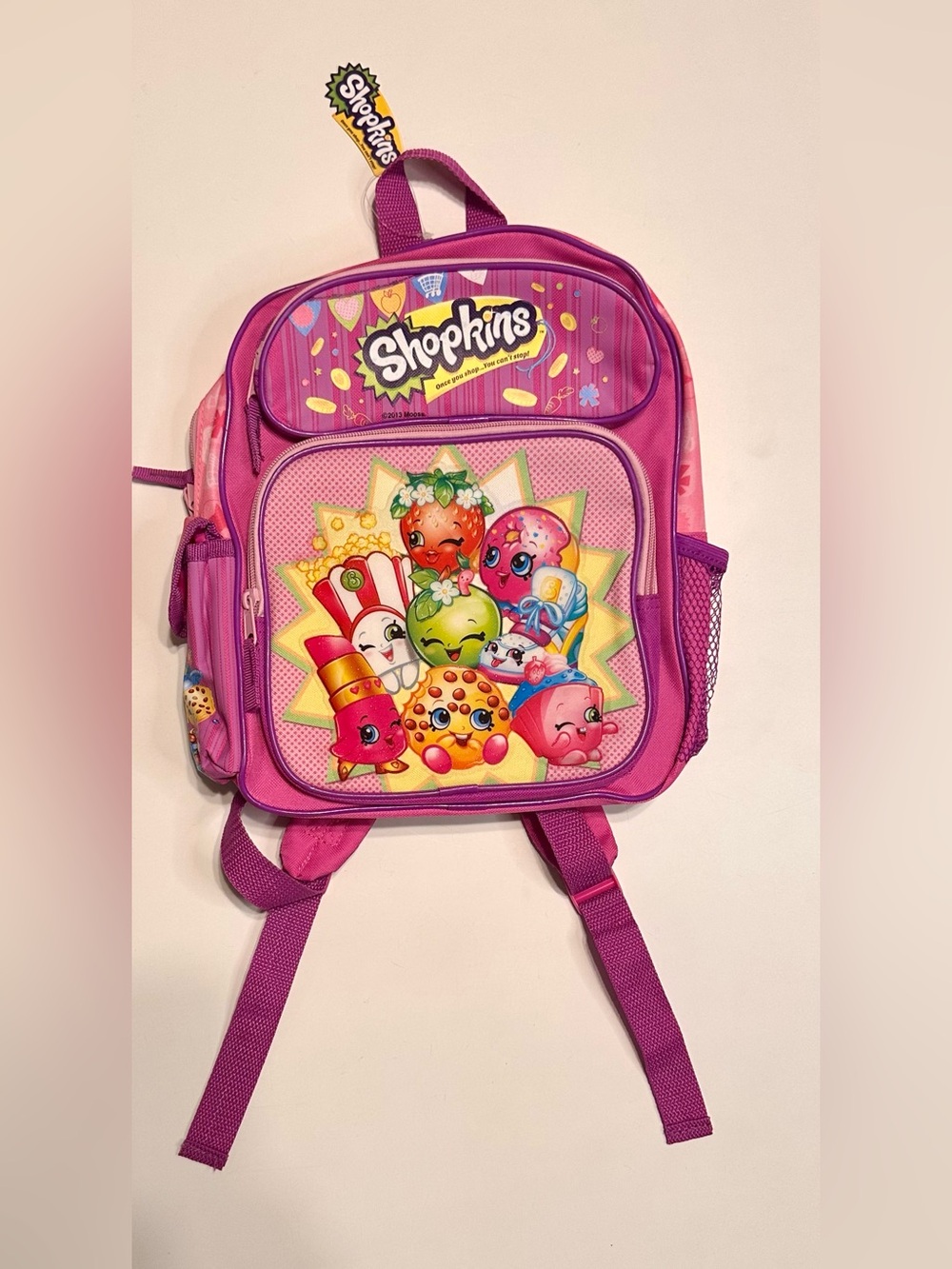 Vintage 2013 Shopkins Backpack NWT Pink Girls Kids Pre-K Kindergarten